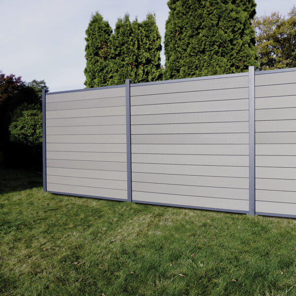 Joda Sichtschutzzaun KINGSTON Systemzaun cWPC 180x180 steingrau Milieu